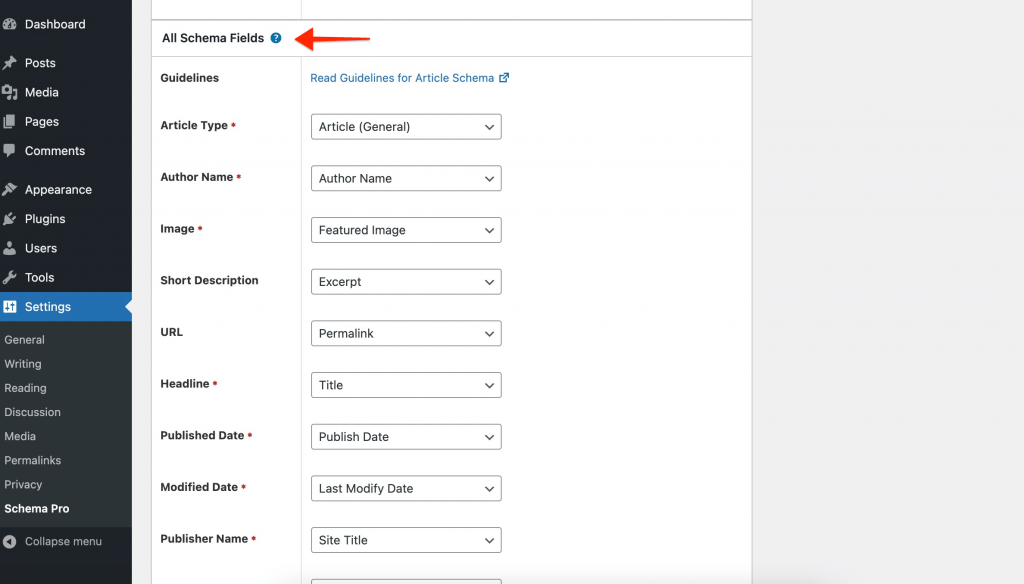 Service fields