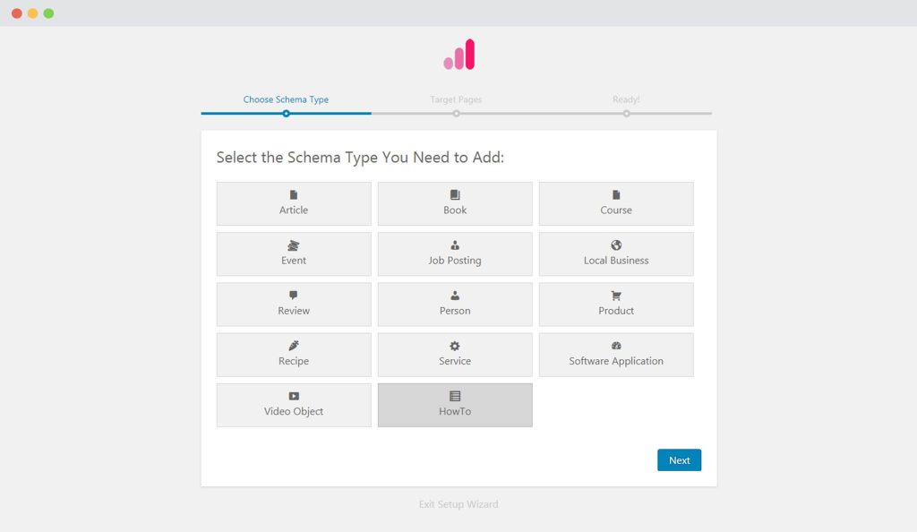 Select the schema type how to